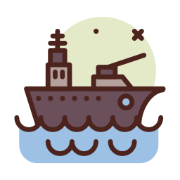 barco de guerra icono