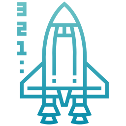 Rocket ship launch icon