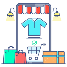 Mobile shopping icon