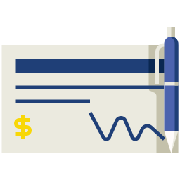 Bank check icon