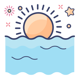 strand zonsondergang icoon