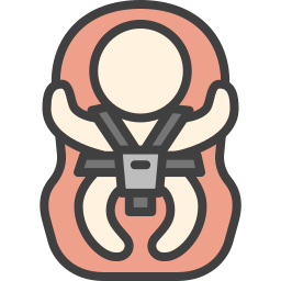 asiento de coche de bebé icono