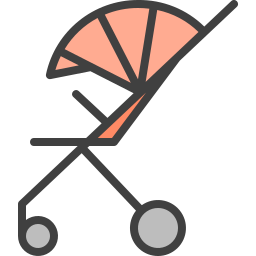 carrito de bebé icono