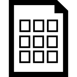 Document with nine tiles outlines icon