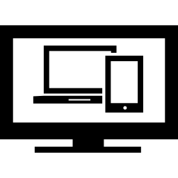 símbolo de interface responsivo em três telas Ícone