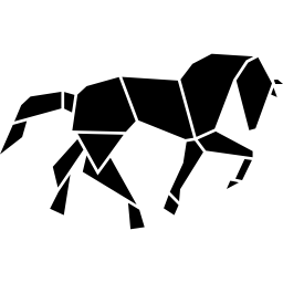 cavalo preto em forma de polígonos Ícone