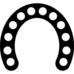 hoefijzerbocht met ronde gaten langs de gehele lengte icoon