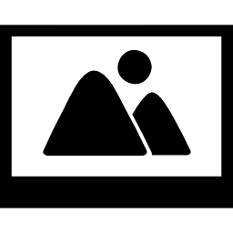 símbolo de interface de foto com montanhas e vista da lua em um retângulo Ícone
