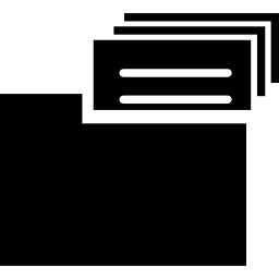 Data in a folder interface symbol icon