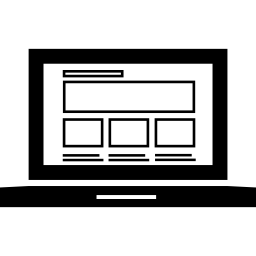 página da web responsiva na tela do monitor do laptop Ícone