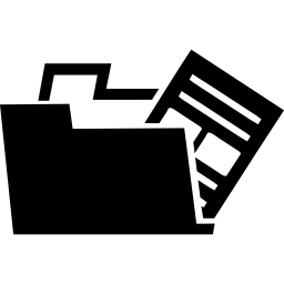 Data interface symbol of a file in a folder icon