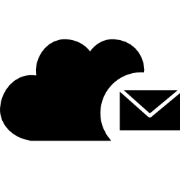 e-mail auf cloud-schnittstellensymbol icon