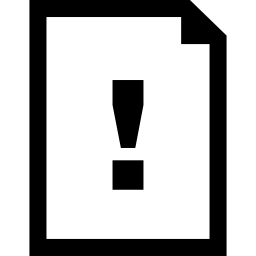 símbolo de documento de argumento de uma folha de papel com um sinal de exclamação Ícone
