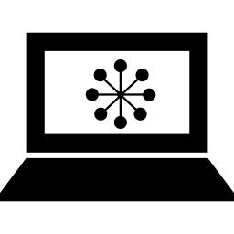 Computer analytics graphic on screen icon