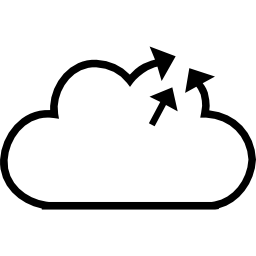 dirección de la nube hacia fuera icono