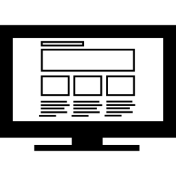 Responsive website design on monitor screen icon