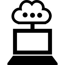 símbolo de interfaz de conexión de nube de computadora icono