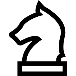 esquema de pieza de ajedrez de cabeza de caballo icono