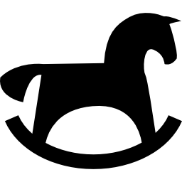 caballo balancín silueta negra icono