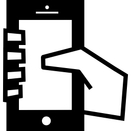 mobiel in een hand icoon
