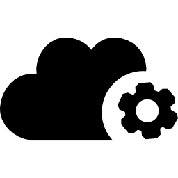 Cloud settings symbol with a gear icon