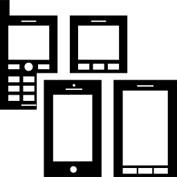 variedad de teléfonos móviles icono