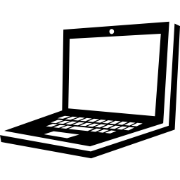 laptop en perspectiva con vista de botones de teclado icono