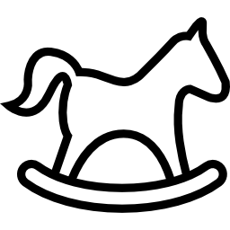 Контур рокера лошади от вида сбоку иконка