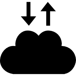 symbol interfejsu wymiany w chmurze ze strzałkami w górę iw dół ikona