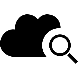 Cloud search interface symbol with a magnifier icon