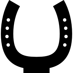 forma de herradura negra con unos pequeños agujeros icono