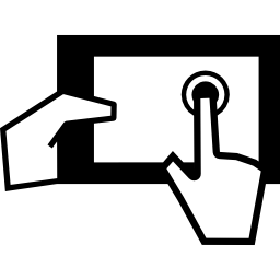 ipad-touchscreen mit dem werkzeug in horizontaler position icon