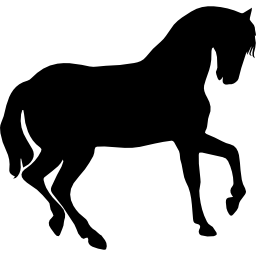 forme de côté noir cheval Icône