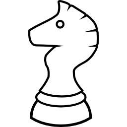 profilo del pezzo degli scacchi del cavallo icona