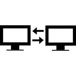 computer che condividono dati icona