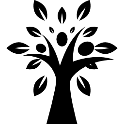 forma de árvore com folhas Ícone