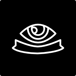 Surveillance logo of an eye in a square icon