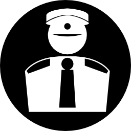 carattere di sorveglianza in un cerchio icona