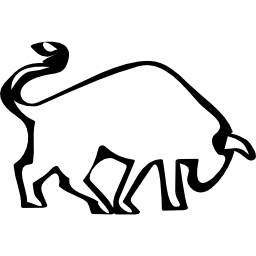 profilo della vista laterale del toro icona