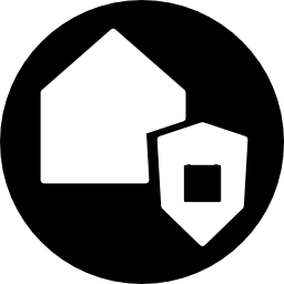 Surveillance for a house symbol in a circle icon