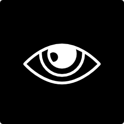 forma dell'occhio in un quadrato icona