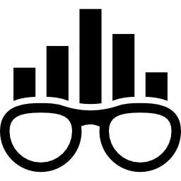 Smart rank symbol of eyeglasses with bars graphic icon