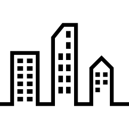 Modern city buildings icon