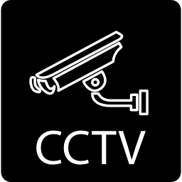 Überwachungsvideokamera und cctv-buchstaben in einem quadrat icon