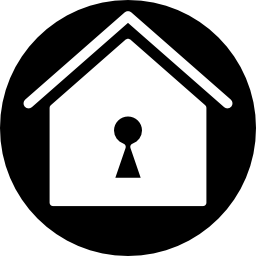 huis met een sleutelgat in een cirkel icoon