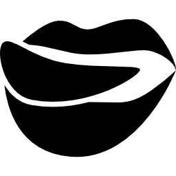 logotipo foodilicious de boca, lábios com língua Ícone