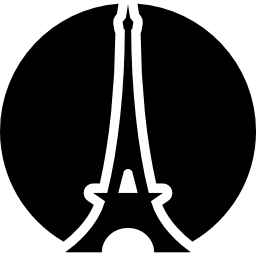 Eiffel tower in a circle icon
