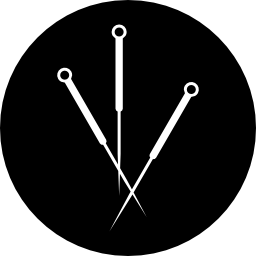 aghi per agopuntura in un cerchio icona