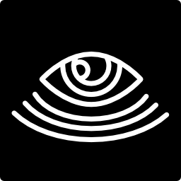 Surveillance eye symbol in a square icon