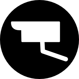 videocamera di sorveglianza in cerchio icona